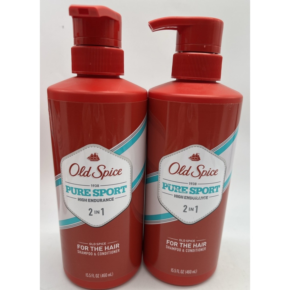 2 Old Spice 16.9 Oz Pure Sport For Hair  Discontinued 2 In 1 Shampoo/Conditioner